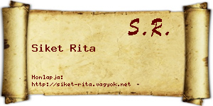 Siket Rita névjegykártya